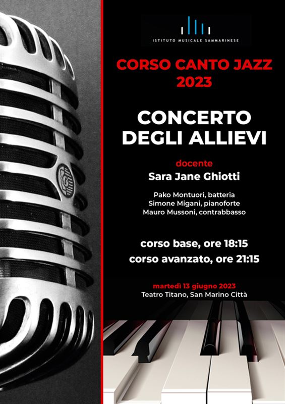 Concerto degli allievi del corso canto jazz